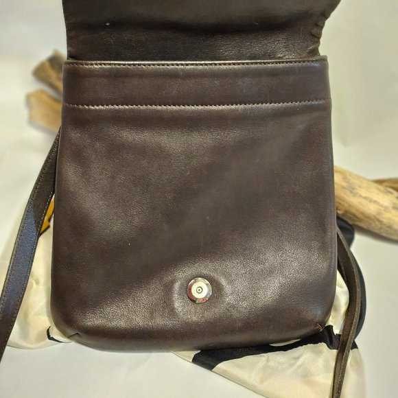 Vintage Coach Chelsea Dark Brown Leather Flap Crossbody Bag - Picture 5 of 8